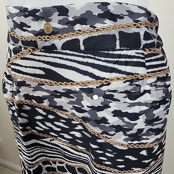 EP Pro Golf Skort XXL Pockets Pull On Animal Print Gold Chain Link Performance - Picture 4 of 15